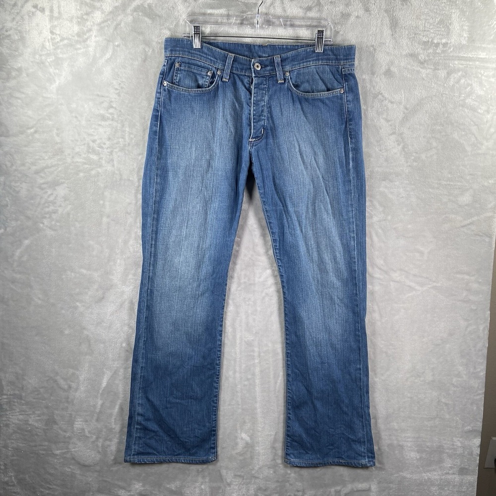 G-Star RAW Denim Jeans men's 34x31 Low Rise Straight Stretch Blue Hip Hop Y2K